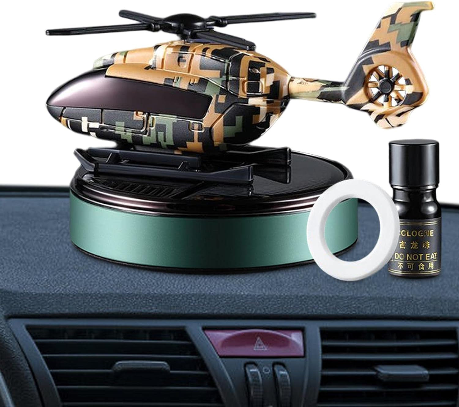 Solar-Powered Helicopter Car Air Freshener - Innovative Solar Car Perfume for a Creative and Fresh Driving Experience