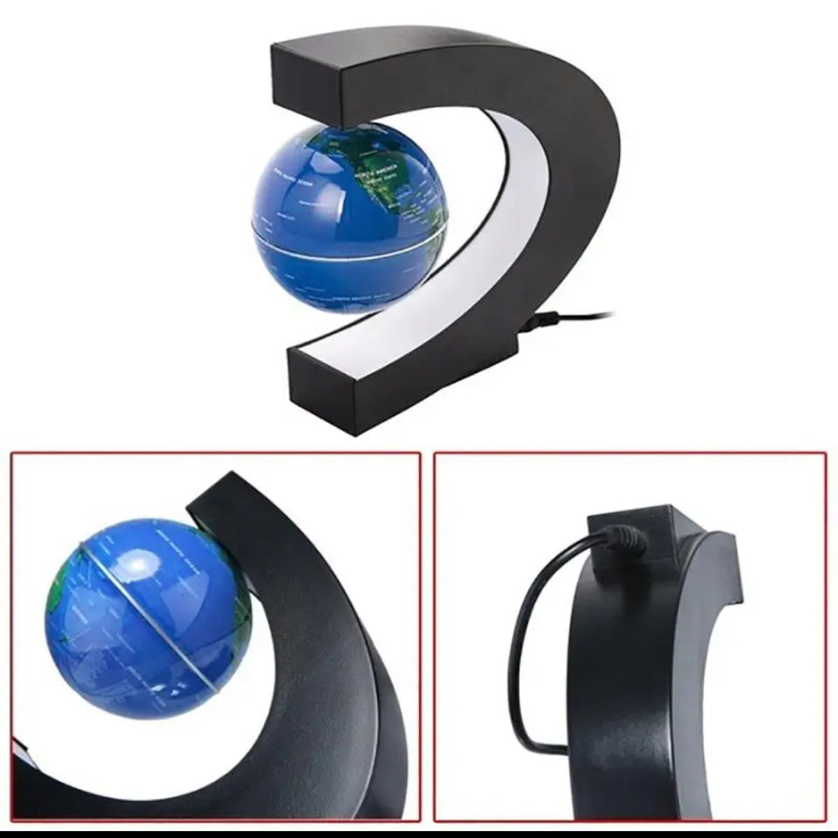 LED Magnetic Floating Globe – Spinning World Map Lamp for Home, Office & Study Decor