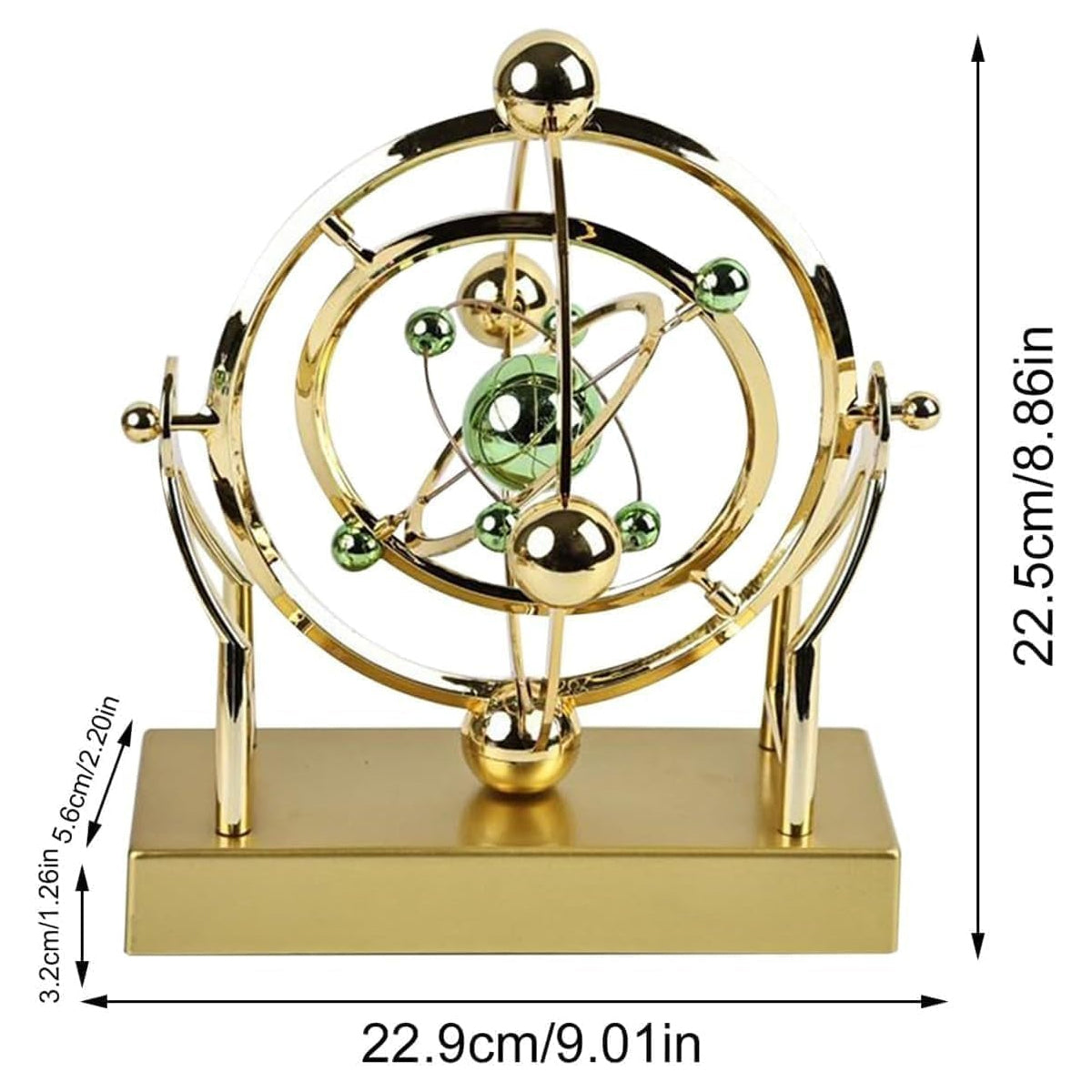 Kinetic Orbit Desk Display – Golden Motion Sculpture for Office & Home Decor | Stress Relief & Conversation Starter