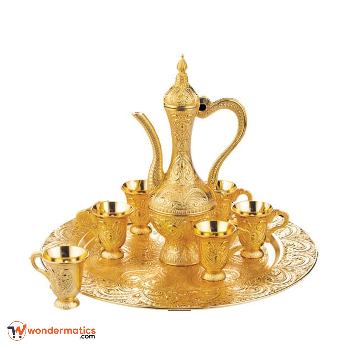 Luxury Turkish Kahwa and Coffee Cup Set with Gold Ornate Design