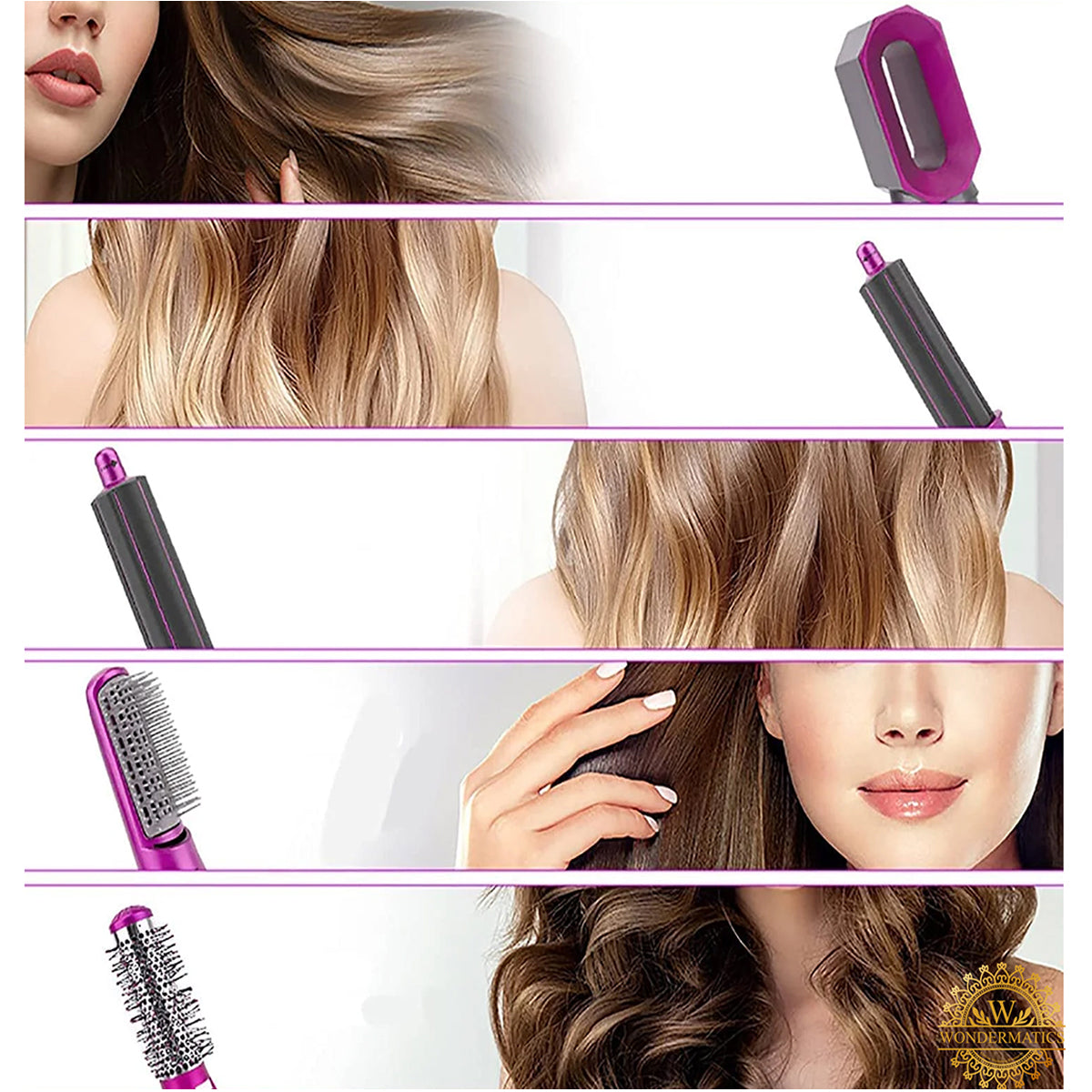 Complete 5 in 1 hair styler kit with all attachments and packaging for women in Pakistan
