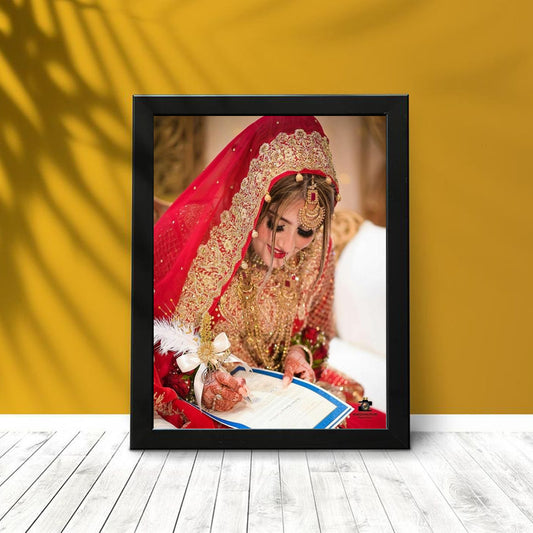 Black A4 photo frames used as wall decor – stylish gallery wall display