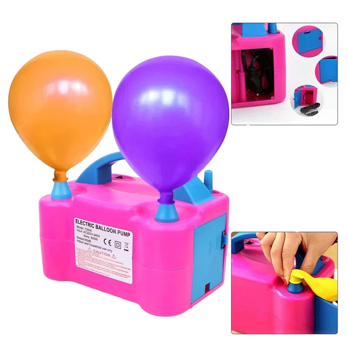 Electric balloon pump with packaging and accessories for party decoration
