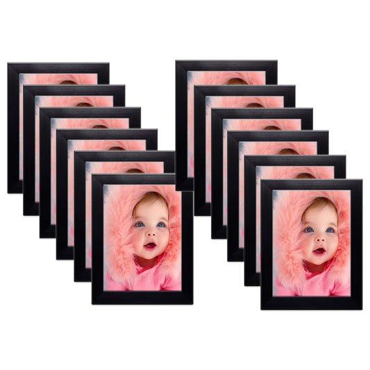Front view of black 5x7 photo frame with glass