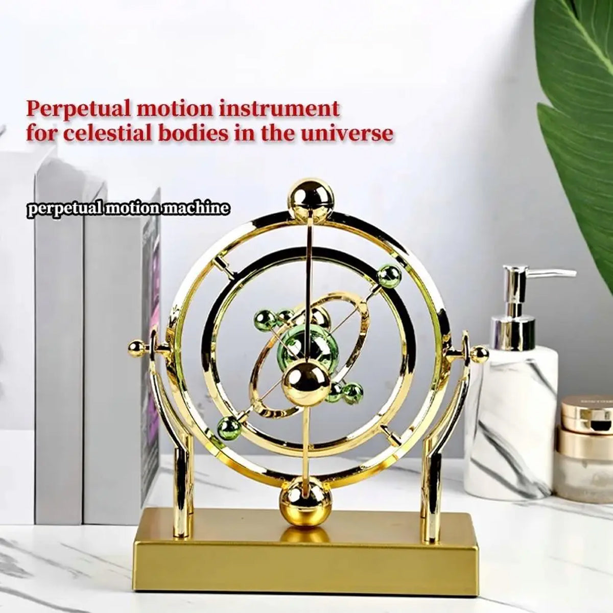 Golden desk ornament for workspace elegance and relaxation