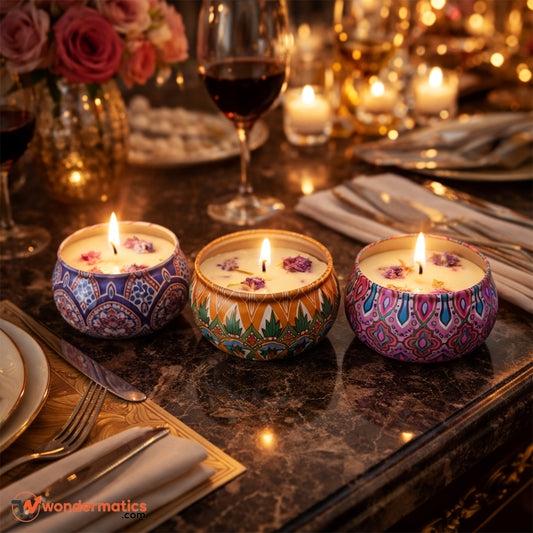 decorative scented candle set perfect for home decor relaxation and aesthetic room styling
