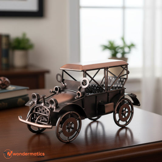 Stylish vintage metal car miniature for display or gifting