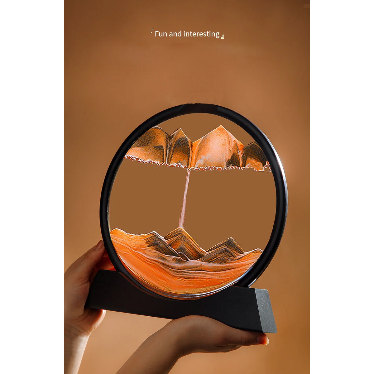 3D desktop sand art hourglass for stress relief and visual relaxation
