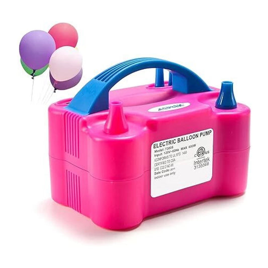 Balloon pump with dual nozzles for inflating two balloons at once