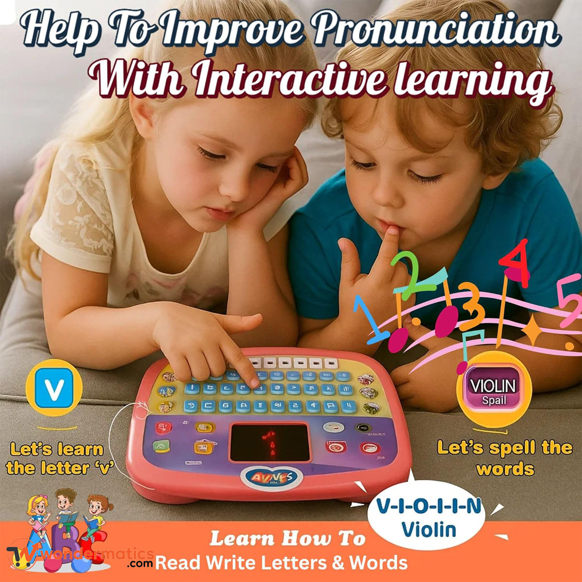 Educational toy tablet for alphabets and quizzes