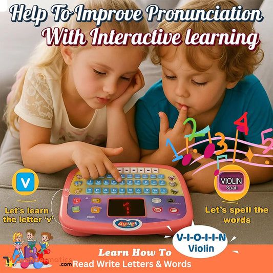 Educational toy tablet for alphabets and quizzes