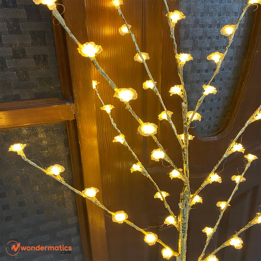 Elegant LED blossom floor lamp creating cozy ambient lighting