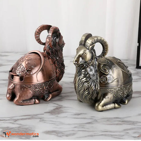 Elegant Markhor Decorative Ash Holder with Lid