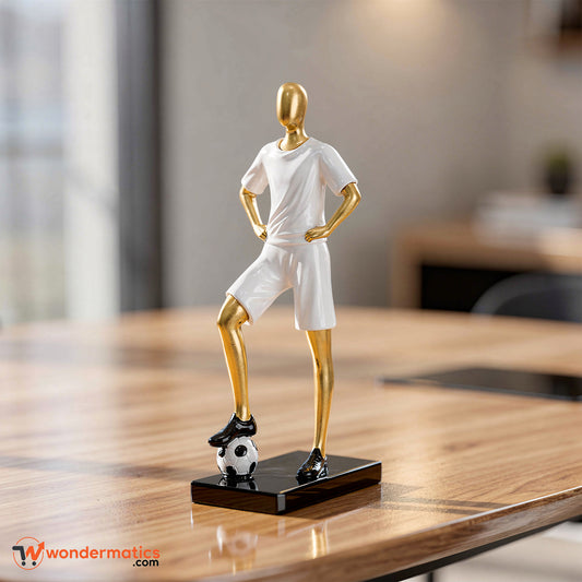 Football player figurine modern sports decor for home