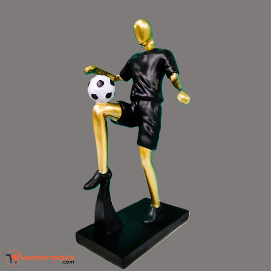 Football statue table decor with modern abstract look