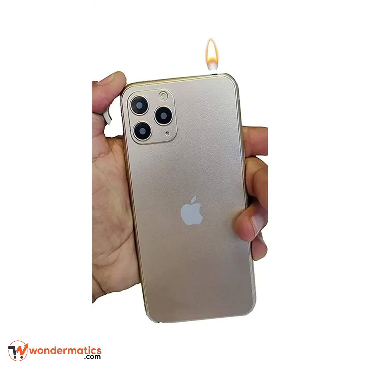 iPhone-style flame lighter with built-in torch