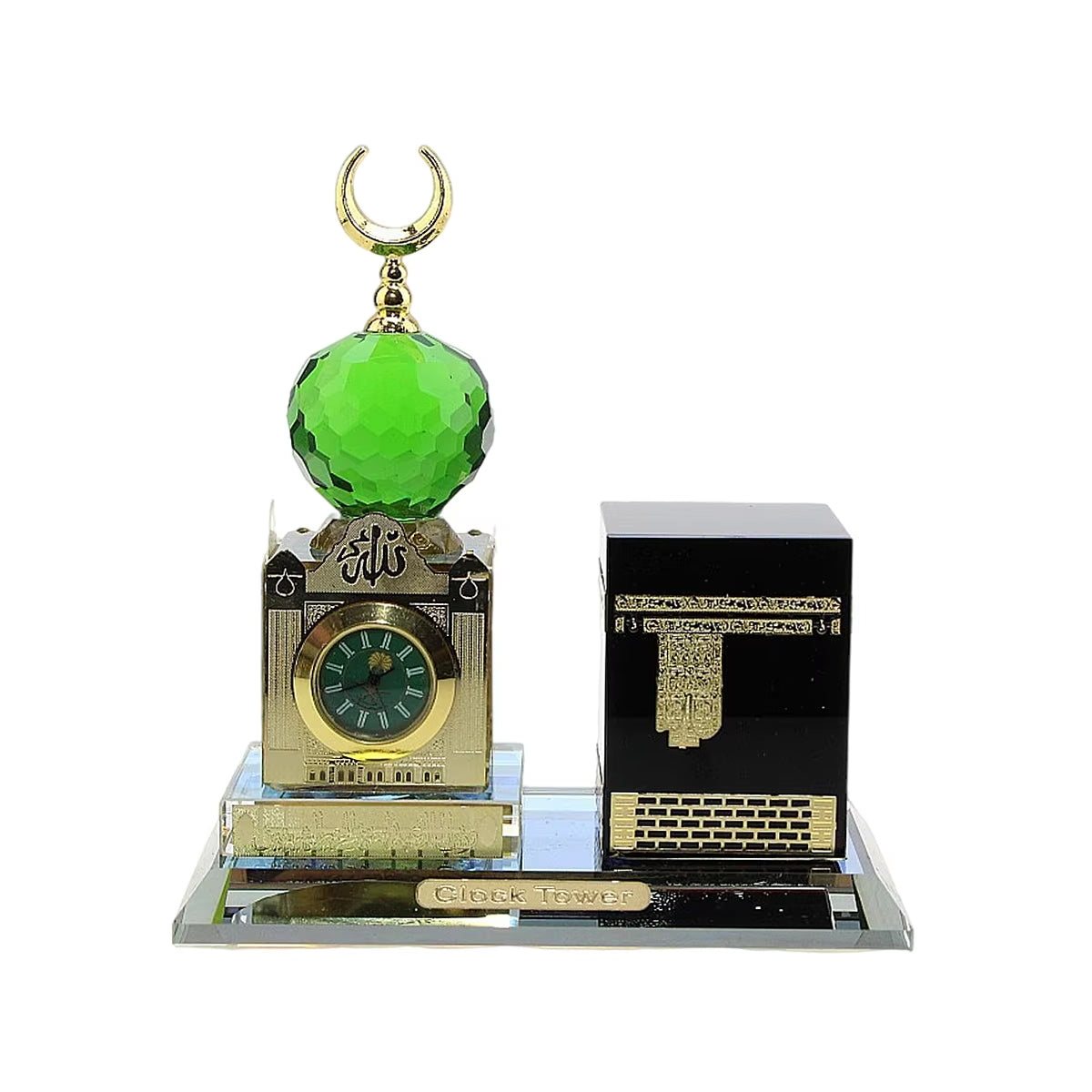 Miniature Kaaba model with clock for decoration