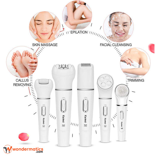 Kemei KM-2199 5-in-1 Women Beauty Kit Epilator Trimmer Shaver
