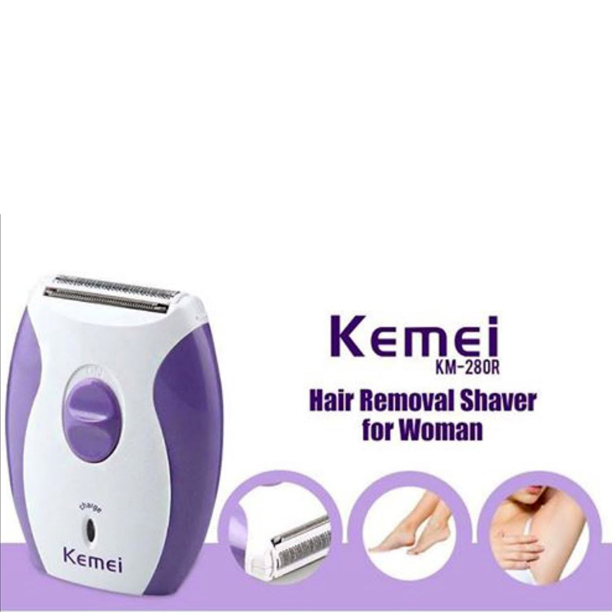 Kemei KM-280R rechargeable hair removal shaver for women – gentle and painless grooming tool for smooth skin