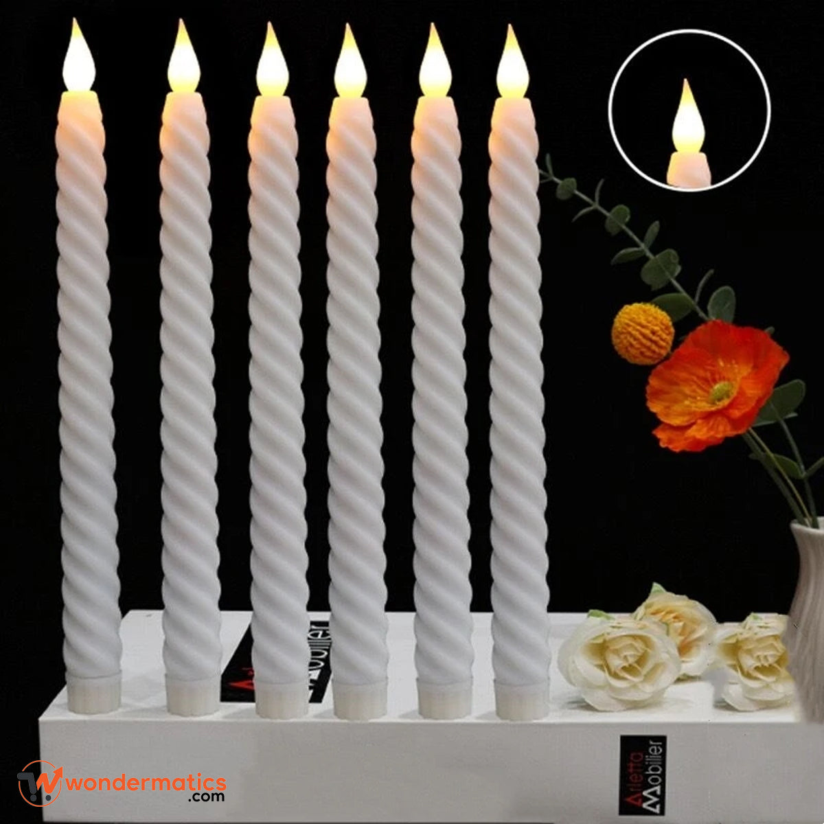 LED flameless candles set of 3 for home decor