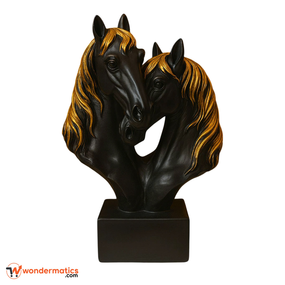 Elegant Fiber Resin Horse Head Figurine for Tabletop Display