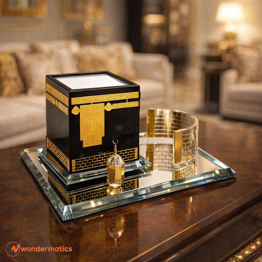 Modern Islamic decor crystal Kaaba model showpiece for elegant home styling