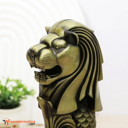 Premium resin and metal Merlion statue for home, office, and gifting purposes