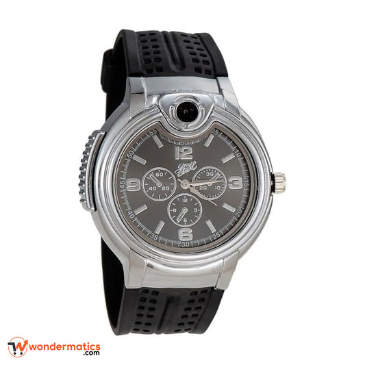 Refillable lighter watch for men in elegant design