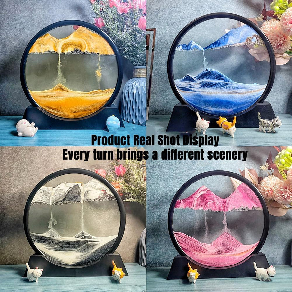 Elegant 3D sand art hourglass – perfect gift for art lovers and collectors