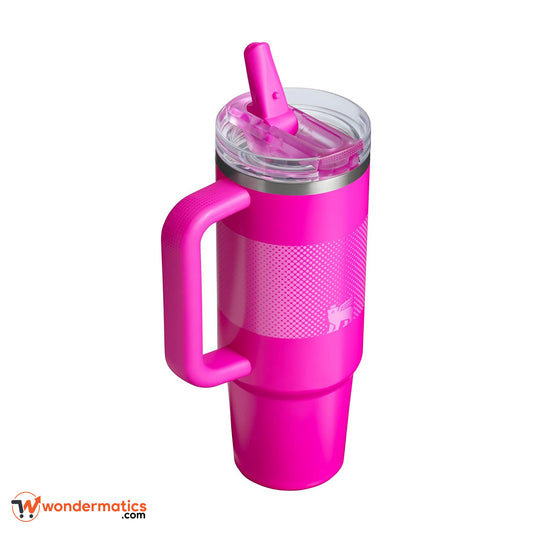 Stanley Quencher Protour Pink Tumbler 1200ml – side profile stainless steel travel mug