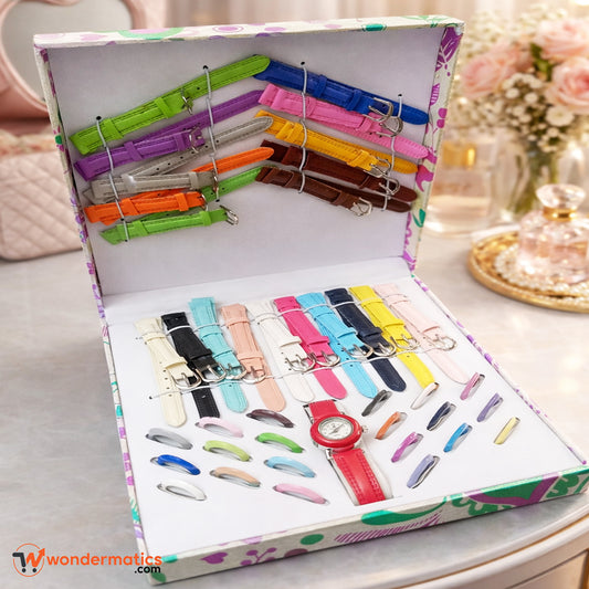 Stylish girls multi strap watch set mix and match fashion watches for daily wear and gifting