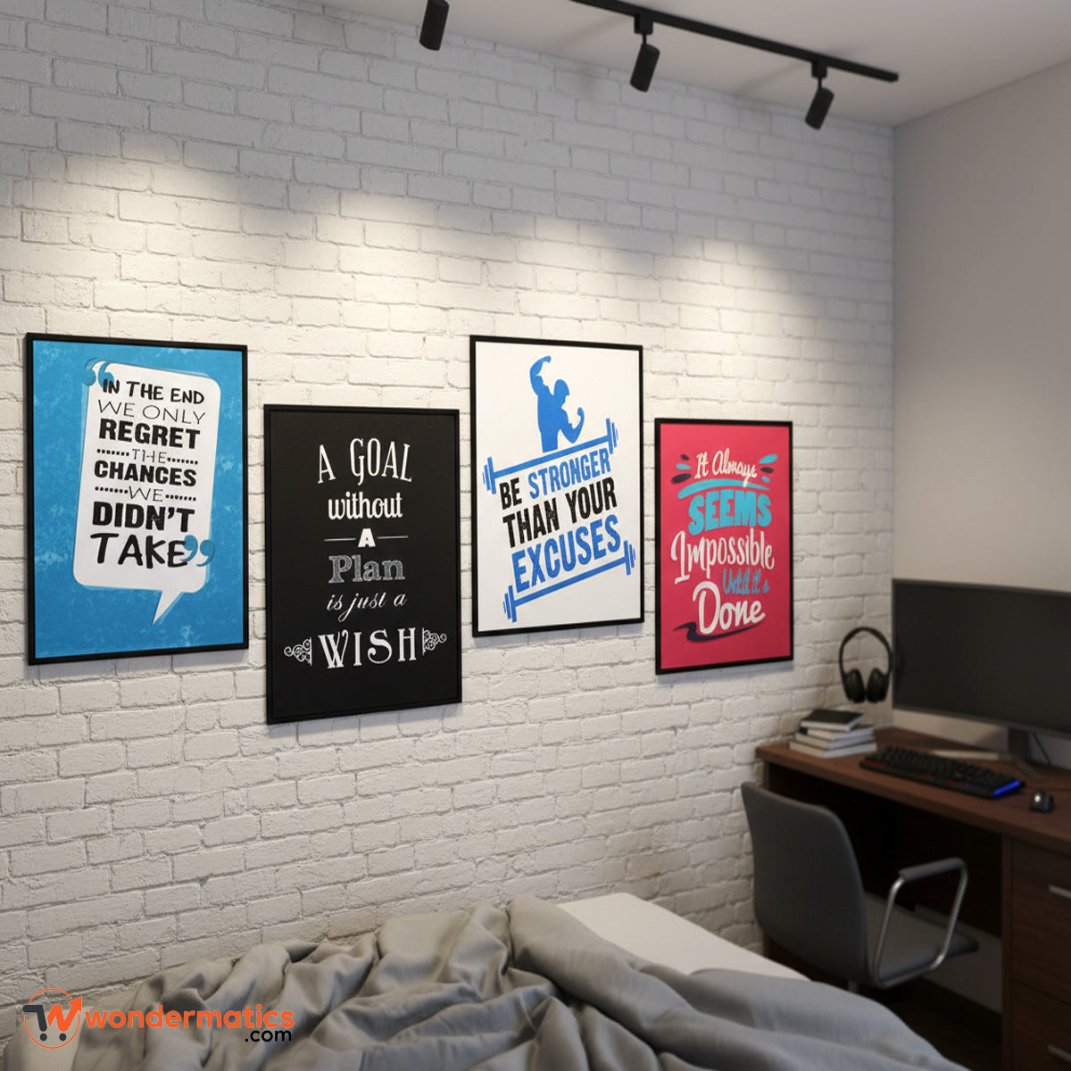 High-quality digital print motivational frames in premium wooden finish