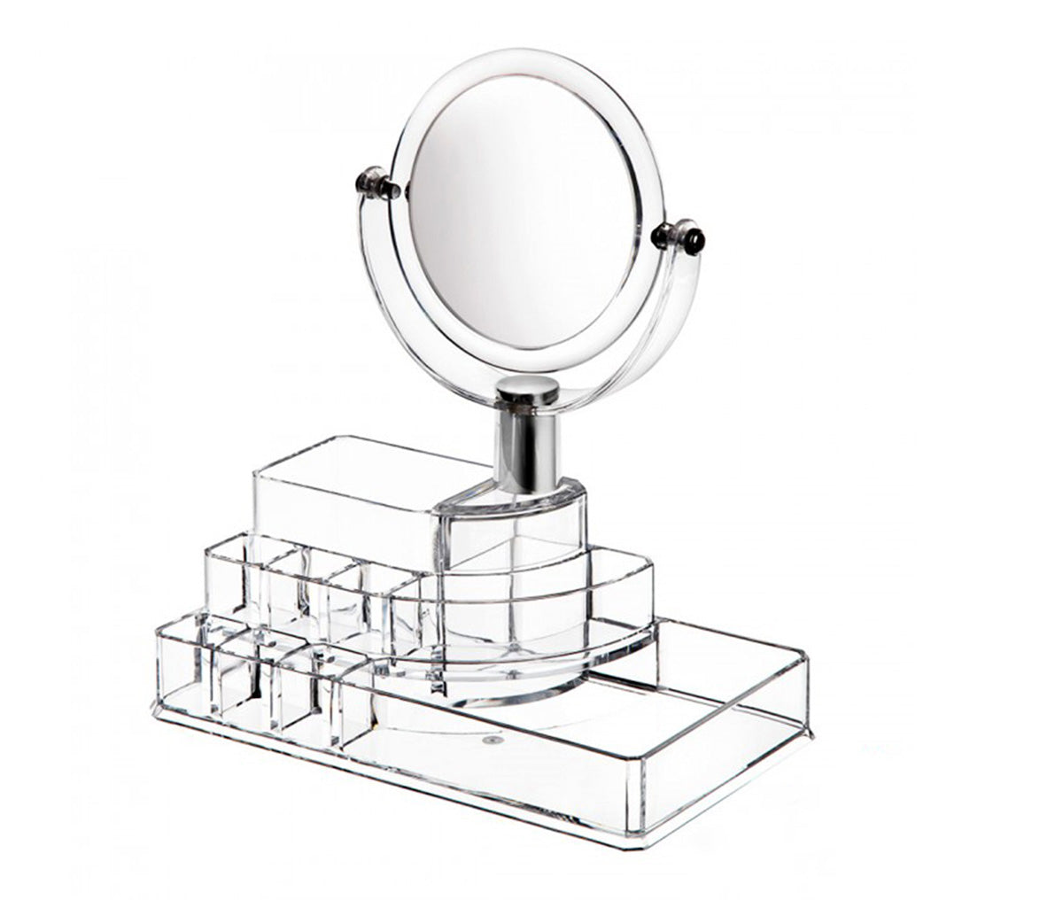 Acrylic Cosmetics Organizer With Detachable Mirror