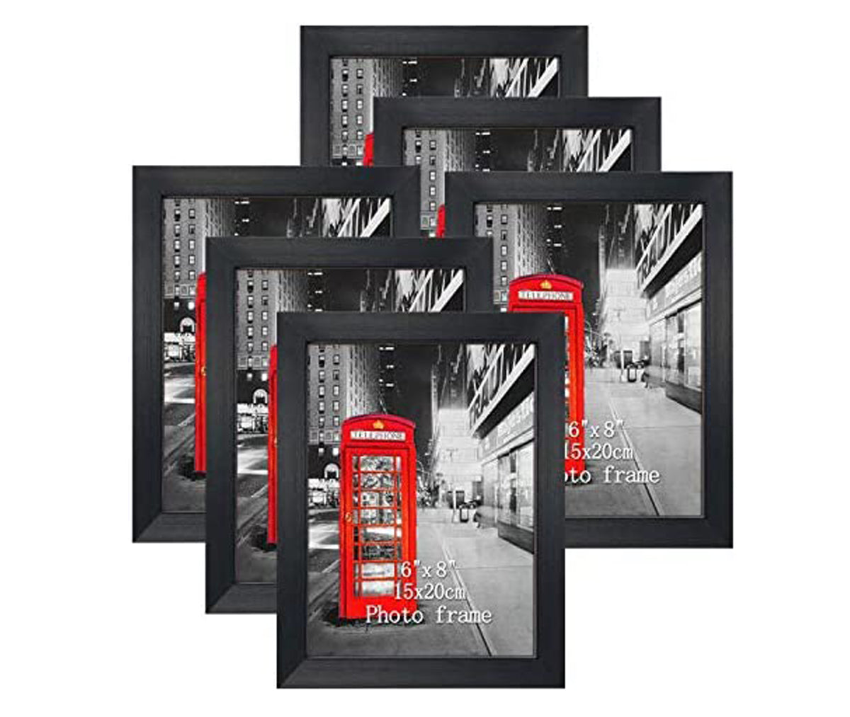 Classic Black Photo Frame Set - 6x8 - 6 Pieces