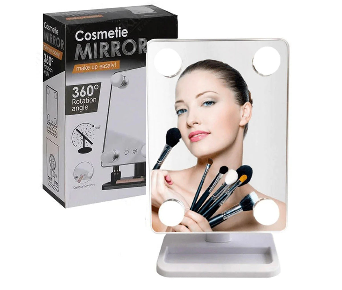 Cosmetic Mirror with Dimmable 3 Color LED Lights