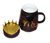 Majestic Black Mr. Coffee Mug with Crown-Style Lid - Sip Like a King