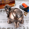 Antique Elephant Metal Ashtray & Gun Lighter Combo - Exclusive Discount