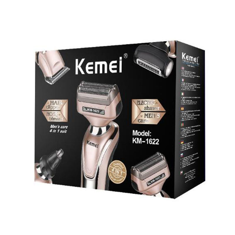 Kemei 4-in-1 Grooming Kit for Men with Hair Clipper, Nose Trimmer, Beard Trimmer, and Shaver