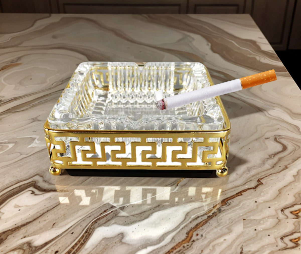 Golden Ashtray A Luxurious Addition to Your Home