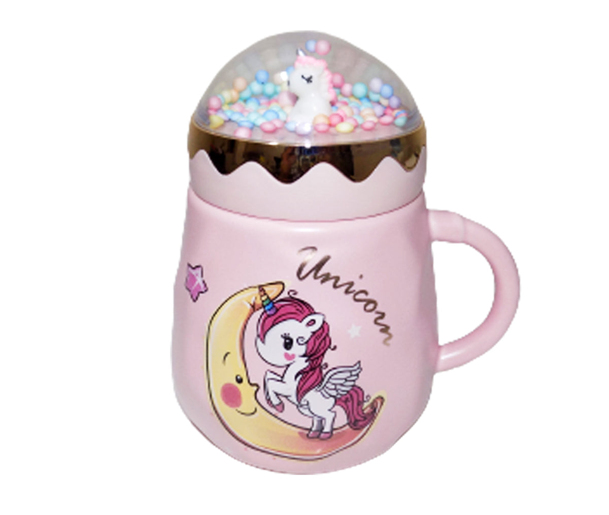 Kids' Pink Unicorn Cup with Charming Ceramic Lid - Sip in Style
