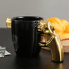 Realistic Revolver Gun Shaped Coffee Mug - Ceramic Novelty Mug Pistol Grip Handle Perfect for Coffee, Tea, Juices