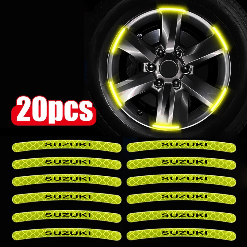 Light Up the Night 20 Custom Car Rim Reflector Stickers for Your Suzuki, Toyota, or Honda