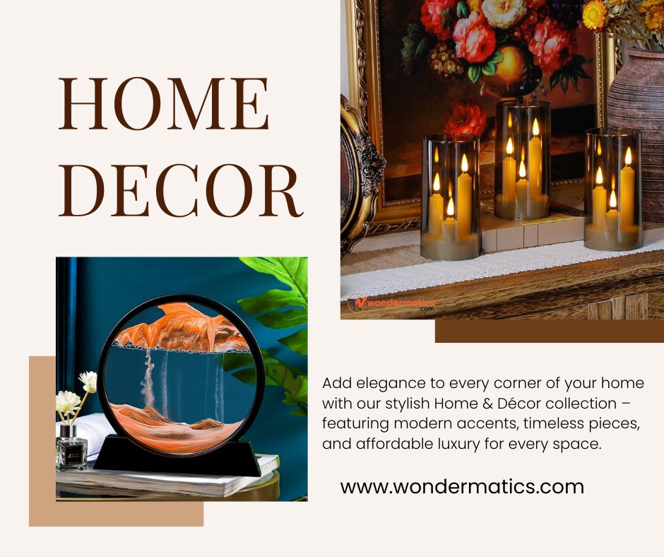 Modern home decor accessories – elegant vases, wall art, and decorative pieces for living room and bedroom