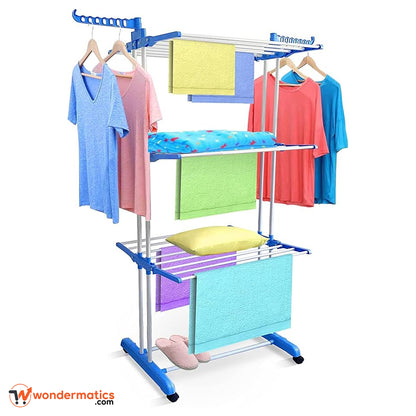 3-Layer Foldable Clothes Drying Rack Stand – Portable Laundry Organizer