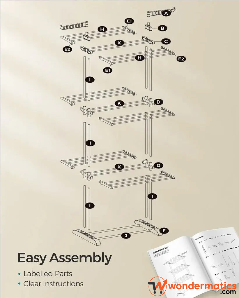 3-Tier Foldable Clothes Drying Stand – Space-Saving Laundry Solution