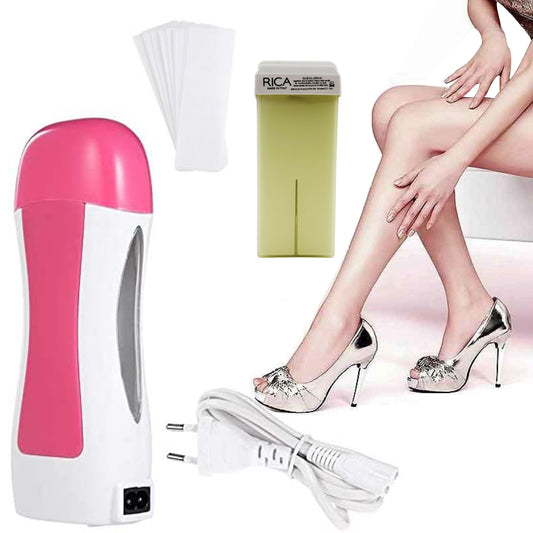 Roll-On Wax Heater Kit - Original Heater with Rica Wax & Wax Paper Strips - Salon-Quality Hair Removal at Home - Free Delivery & COD Across Pakistan - Order Now!