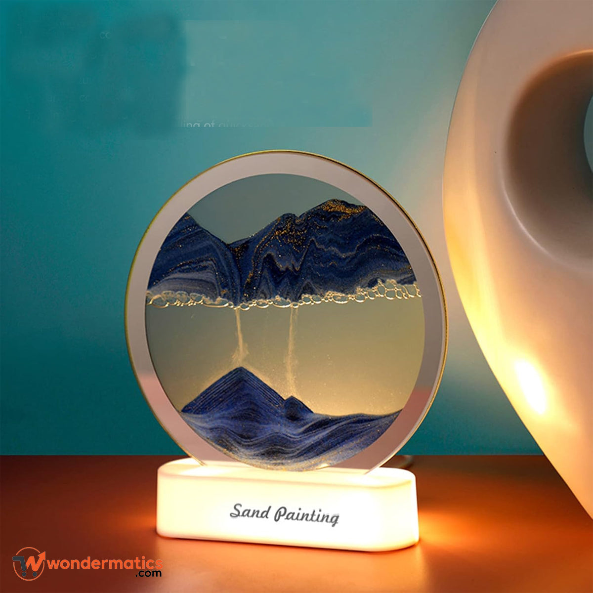 3D LED sand timer with color-changing lights
