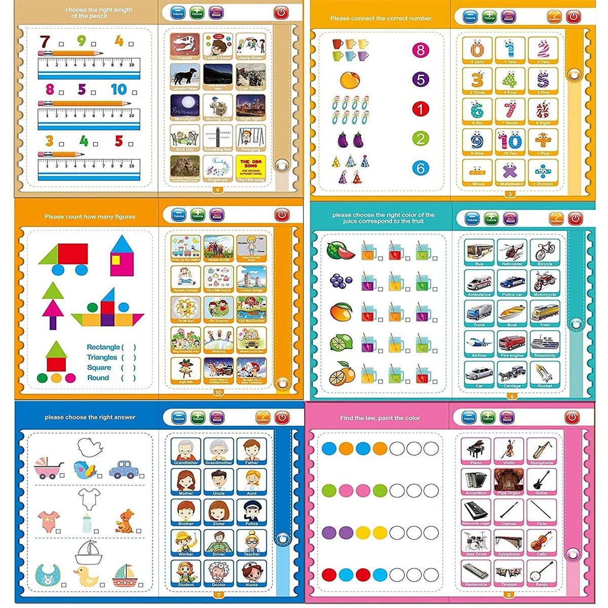 Interactive Kids Intelligence Book – Touch & Learn with Sounds, Music, and Voice