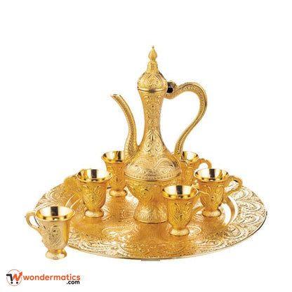 Luxury Turkish Kahwa and Coffee Cup Set with Gold Ornate Design