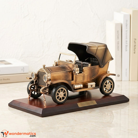 Vintage Car Music Box – Wind Up Mechanical Desktop Decor Gift